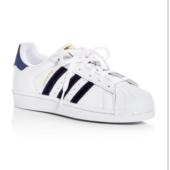 adidas Shoes | Nwt Rare Velour Adidas Superstar Shoes In Navy | Poshmark